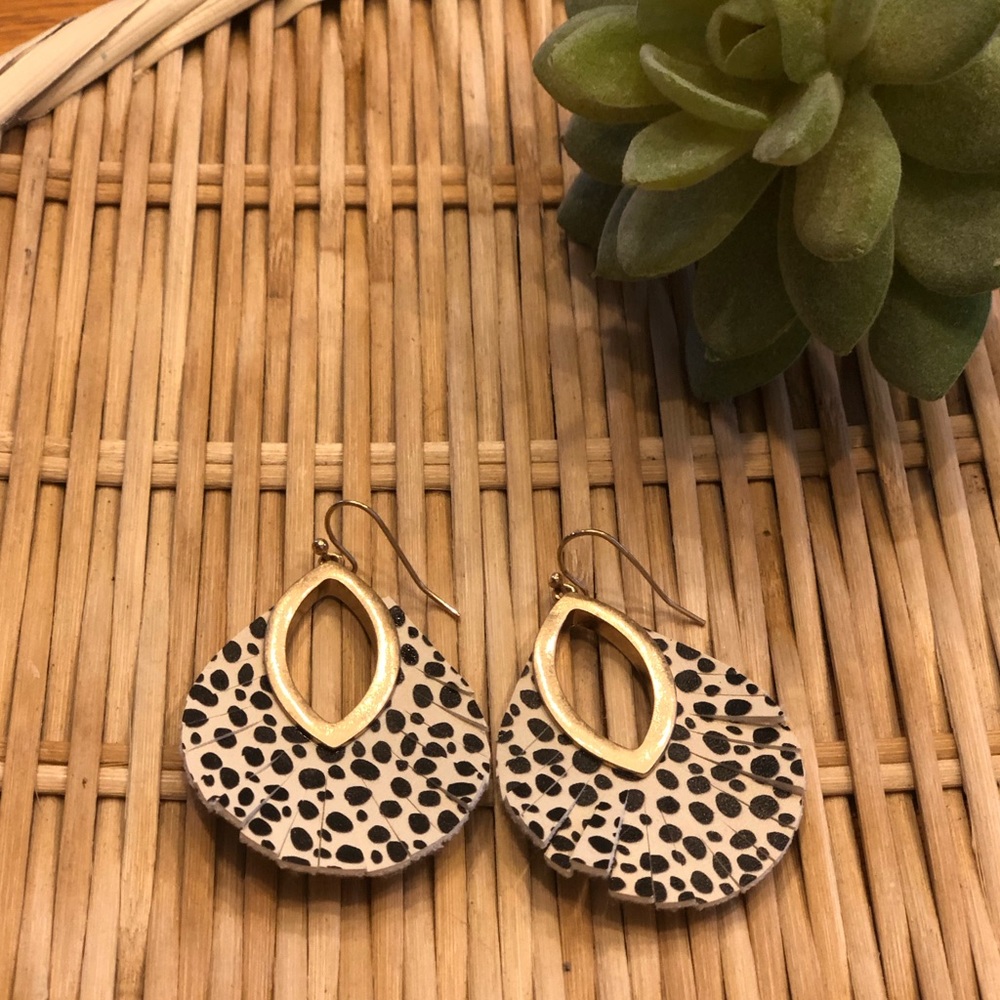 Leopard + Gold Earrings
